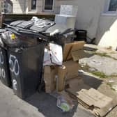 Overflowing refuse bins in Eastbourne (Photo by Jon Rigby) SUS-211105-091927001