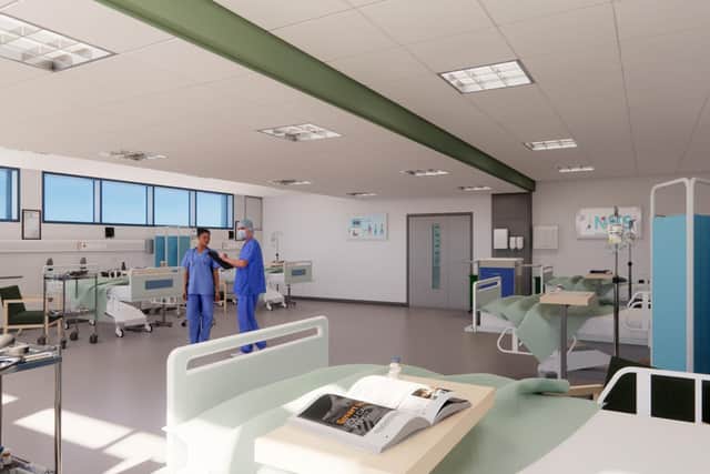 An artist's impression of the mock wards located at the university's new nursing school
