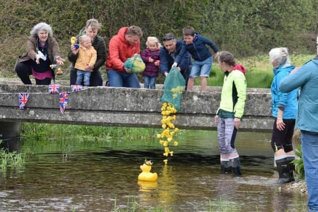Residents of Lavant Down raised £130 for the Chichester District Foodbank with a duck race over the early May bank holiday weekend as part of the Captain Tom 100 challenge