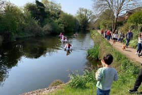 The Parents and Carers Support Organisation's (PACSO) 100-minute inflatable challenge for the Captain Tom 100 was held on Chichester Canal over the early May bank holiday weekend. Photo by Rick Gatley