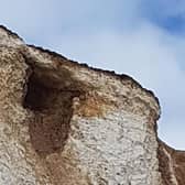 The hole in a cliff near Eastbourne that caused concern. Picture by Birling Gap Coastguard. SUS-211205-160244001
