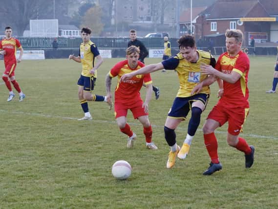Newhaven in action at Eastbourne Town in the shield group stages / Picture: Joe Knight