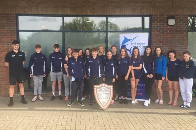 Mid Sussex Marlins celebrated winning their fourth consecutive Sussex County Championship on Sunday. Pictures by Ernesto Paniccia