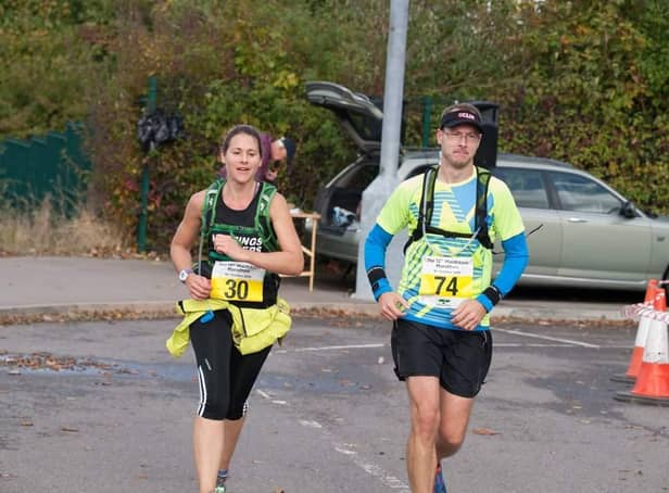Jessica Cull doing the Maidstone Marathon with her brother