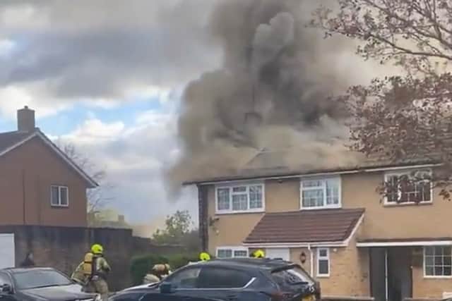 A loft fire at a house in Medway Road. Picture by Eddie Mitchell