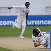 Jack Leaning of Kent avoids a bouncer from Jofra Archer / Picture: Getty