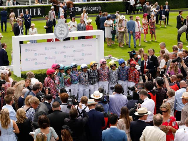 The Magnolia Cup line-up draw the usual huge interest in the winner's enclosure in 2019 / Picture: Clive Bennett
