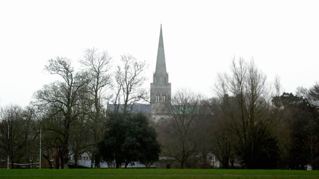 Chichester Cathedral from Oaklands Park