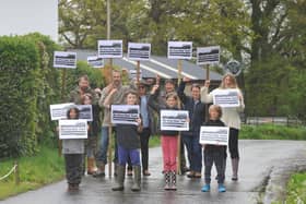 East Chiltington villagers protesting against the proposals. Photo by Charlotte Boulton