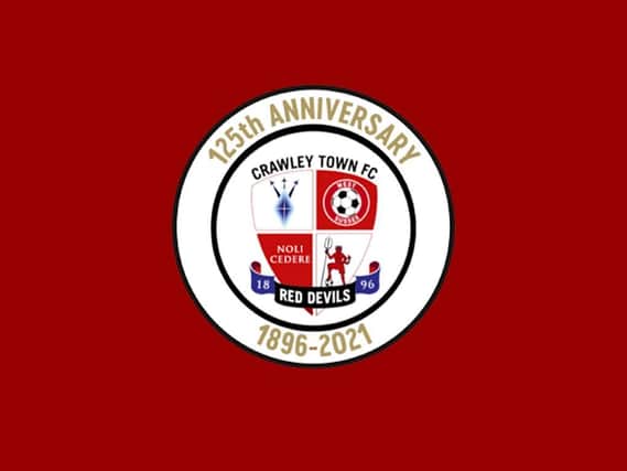 Crawley Town will celebrate their 125th anniversary with a new commemorative crest. Picture courtesy of Crawley Town Football Club