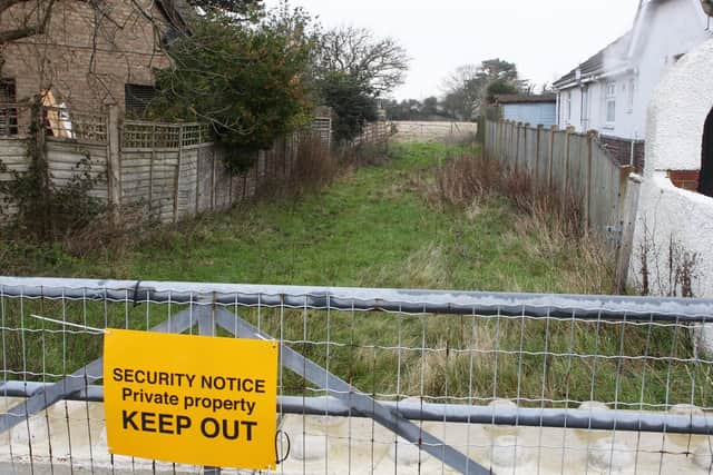 Access point to the proposed development site in Selsey. Photo by Derek Martin
