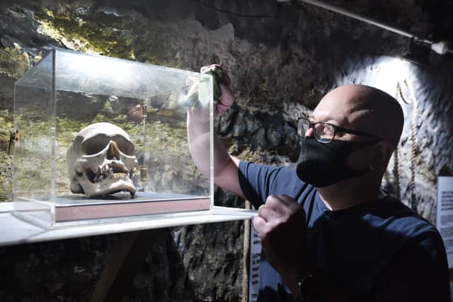 The True Crime Museum in Hastings getting ready to reopen on May 17 after the easing of lockdown restrictions.

Curator Joel Griggs with the skull of Louis Lefèvre SUS-210514-130228001