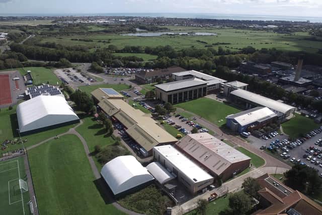 Eastbourne campus bird's eye view. Photo from East Sussex College. SUS-210519-101245001