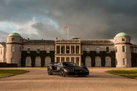 Lotus Evija in front of Goodwood House. Photo: Alex Lawrence.