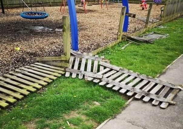 Some of the damage left at Battle Recreation Ground SUS-210519-123808001