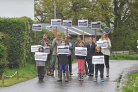 East Chiltington villagers campaigning against the proposals. Photo by Charlotte Boulton