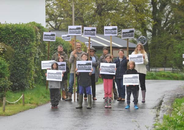 East Chiltington villagers campaigning against the proposals. Photo by Charlotte Boulton