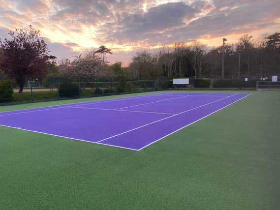 The newly refurbished tennis courts at Hampden Park