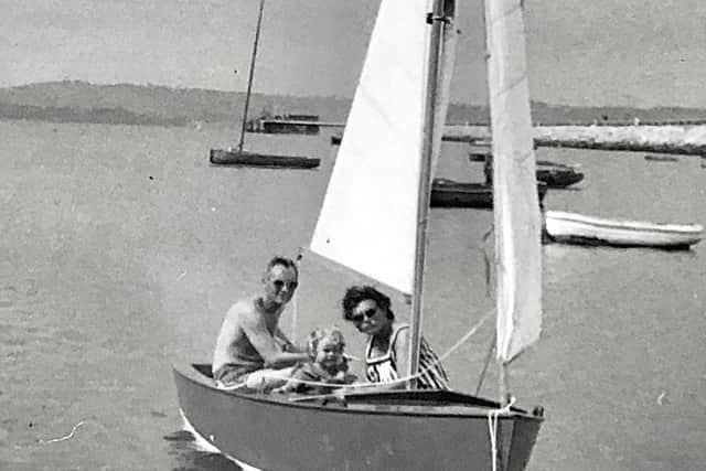 A very early sailing experience for Nikki Buchanan, former DQSC membership secretary and a keen Solo racer