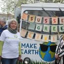 Sussex Green Living's Carrie Cort, left, with council chairman councillor Karen Burgess