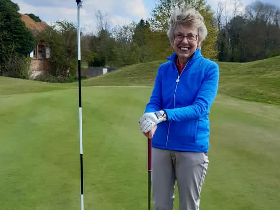 Jill Bowden at Horsham after her nearest-the-pin victory