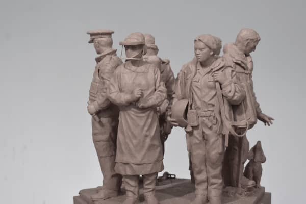 A maquette of the sculptures set to appear at The Cenotaph