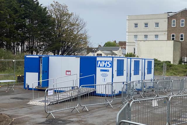 Worthing's new coronavirus testing centre at Union Place. Picture: Eddie Mitchell