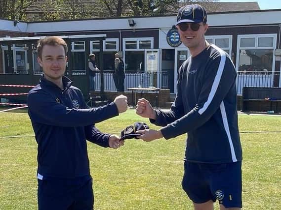 Regan Derham (left) topscored 70 for Horley CC in their defeat against London Gymkhana. Picture courtesy of Katie Field