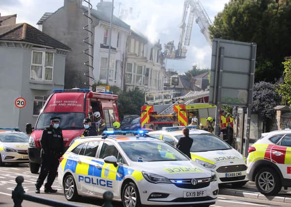 Firefighters on the scene in Shaftesbury Road