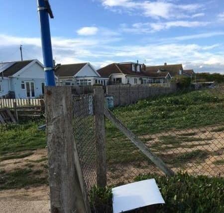 The safety sign was pulled off. Photo: Lewes Police/Twitter