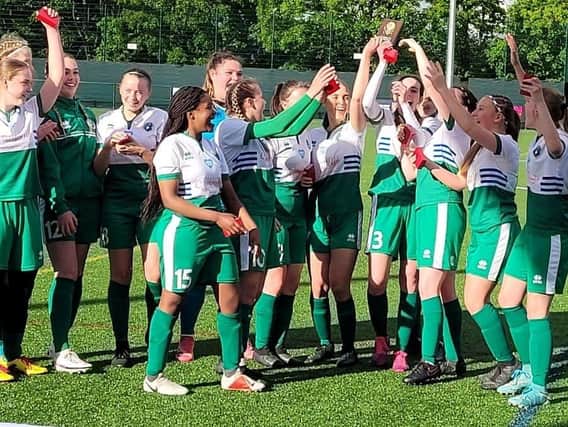 Chichester and Selsey Ladies' under-16s lift the Hampshire Plate / Picture: Sheena Booker