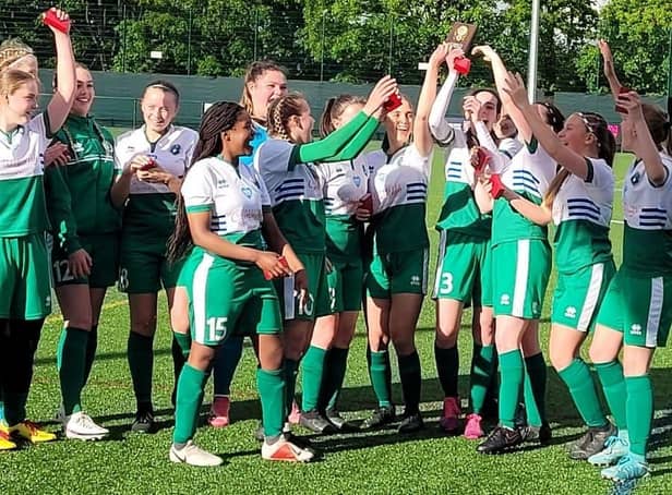 Chichester and Selsey Ladies' under-16s lift the Hampshire Plate / Picture: Sheena Booker