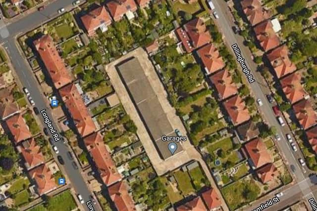 Aerial view of the proposed development site off Broomfield Street