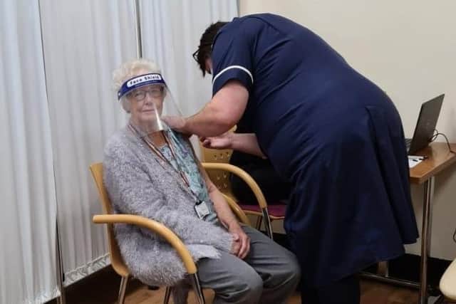 Bidge Garton, 89, of Ringmer, was one of the first people in Sussex to be vaccinated when the programme launched in December 2020. Picture: Sussex NHS Commissioners