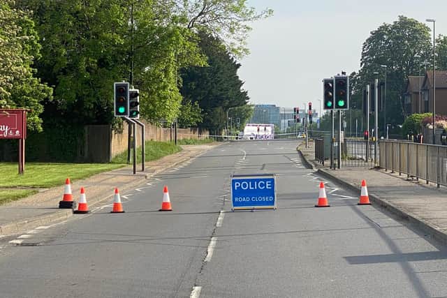 London Road remains partially closed in both directions while vehicle recovery work is ongoing. Photo: Eddie Mitchell