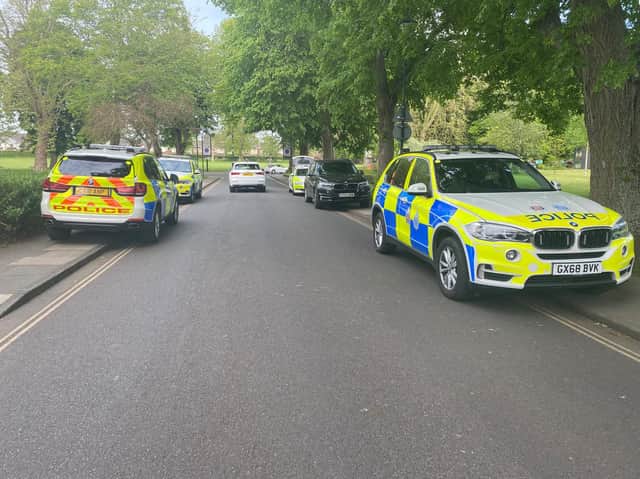 Police cars in Priory Road today