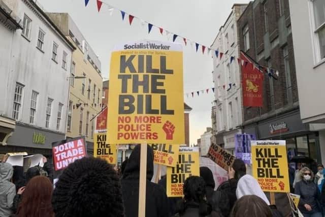 Kill the Bill protest in Chichester on May 1