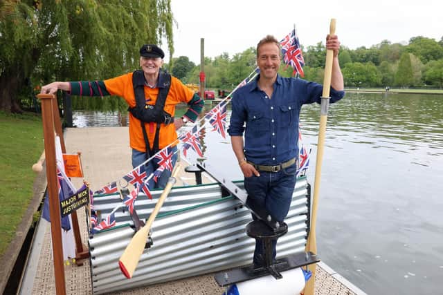 Ben Fogle and Mick Stanley with the Tintanic II. Picture by Johnathan Buckmaster