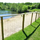 The "Beach area" at Southwater Country Park is now enclosed by a wire fence. Pic S Robards SR2106015 SUS-210106-172215001