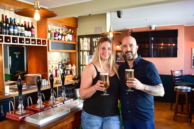 Paul and Gabby Wimhurst inside the pub, which has undergone a £150,000 refurbishment