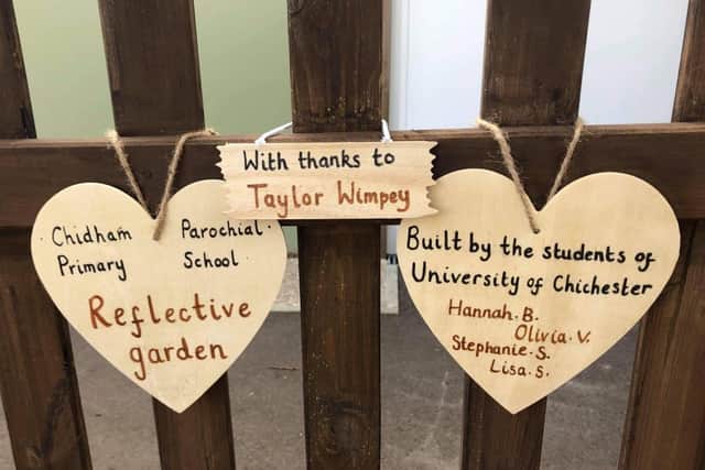 The four University of Chichester students created the garden as part of their final-year project