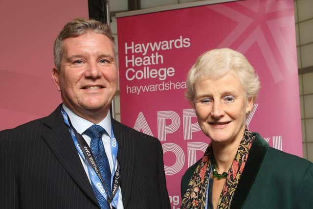 Haywards Heath College open day: Paul Riley, Principal and Shelagh Legrave, CEO. Photo by Derek Martin Photography.