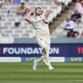 Ollie Robinson bowling on his Test debut