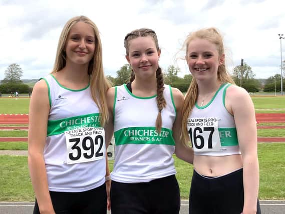 Rachel Hopwood, Ellie Courtney and Fleur Hollyer of Chichester Runners / Picture: Lee Hollyer
