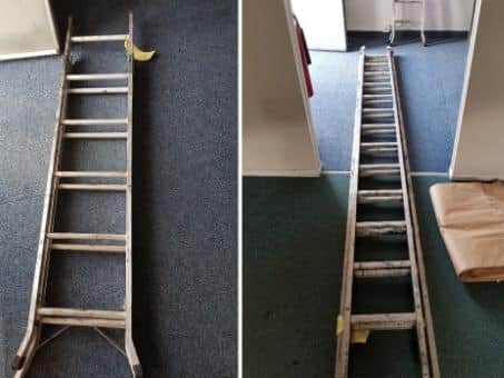 Sussex Police released photos of two ladders used by thieves, which were found at the scene