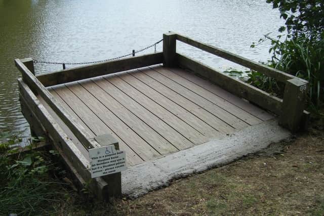 An example of a newly created disabled access fishing platform built and installed by Hassocks Angling Club. Picture: Environment Agency