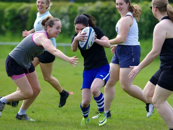 A touch rugby demonstration was staged before the Lewes-Uckfield match / Picture: Danny Simpson