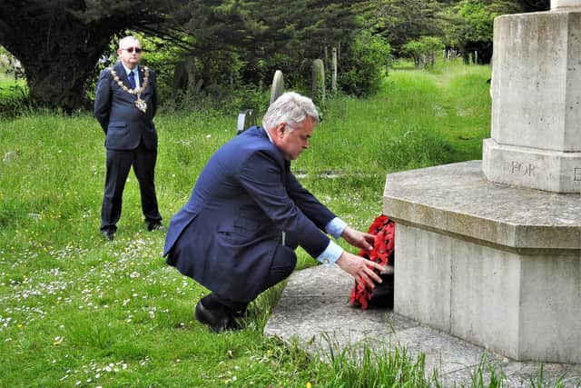 East Worthing and Shoreham MP Tim Loughton laying his wreath