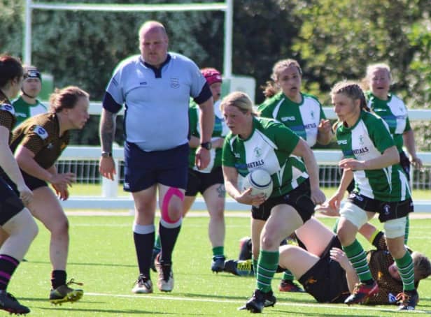 Action from Horsham Lionesses' game against Camberley at Coolhurst. Pictures courtesy of Horsham Rugby Club
