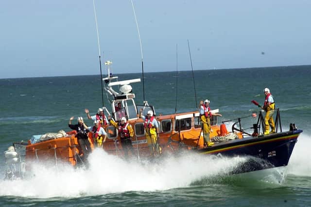 The crew of  Selsey’s Tyne class lifeboat City of London during a display in July 2005. Picture: Bill Shimmin